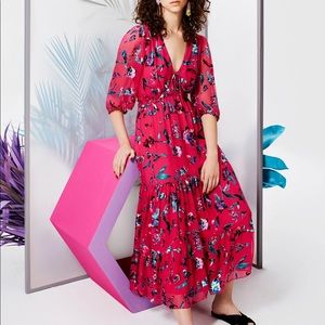 Tanya Taylor Dulce Floral Tiered Ruffle Dress SZ 10